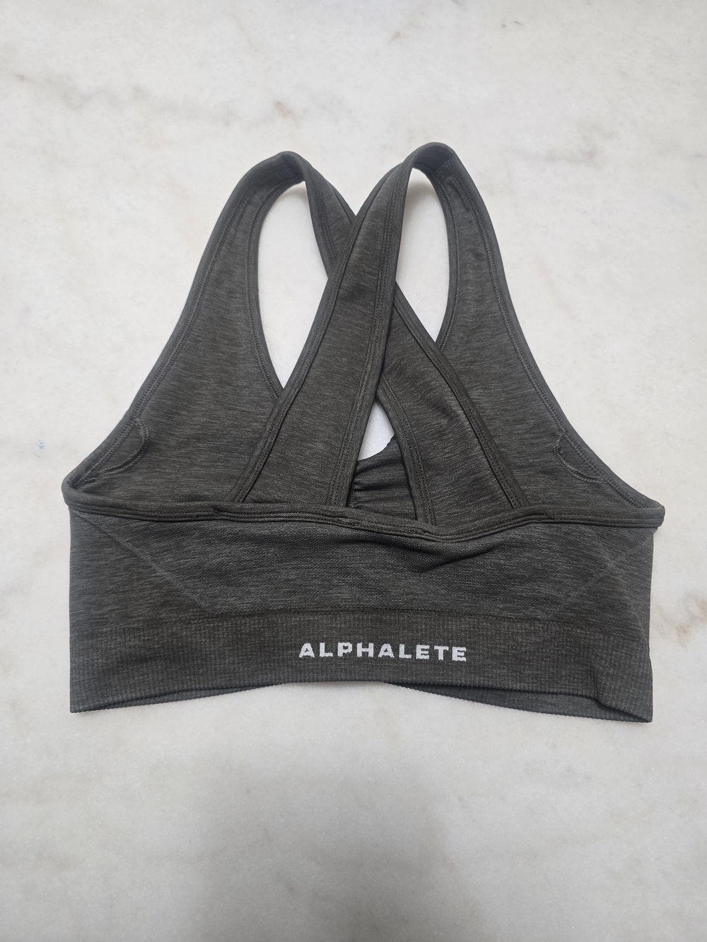 Alphalete Dark Charcoal Crossback Sports Bra